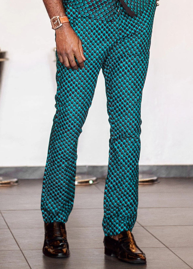 JAFARI MEN'S AFRICAN PRINT CLASSIC FIT PANTS