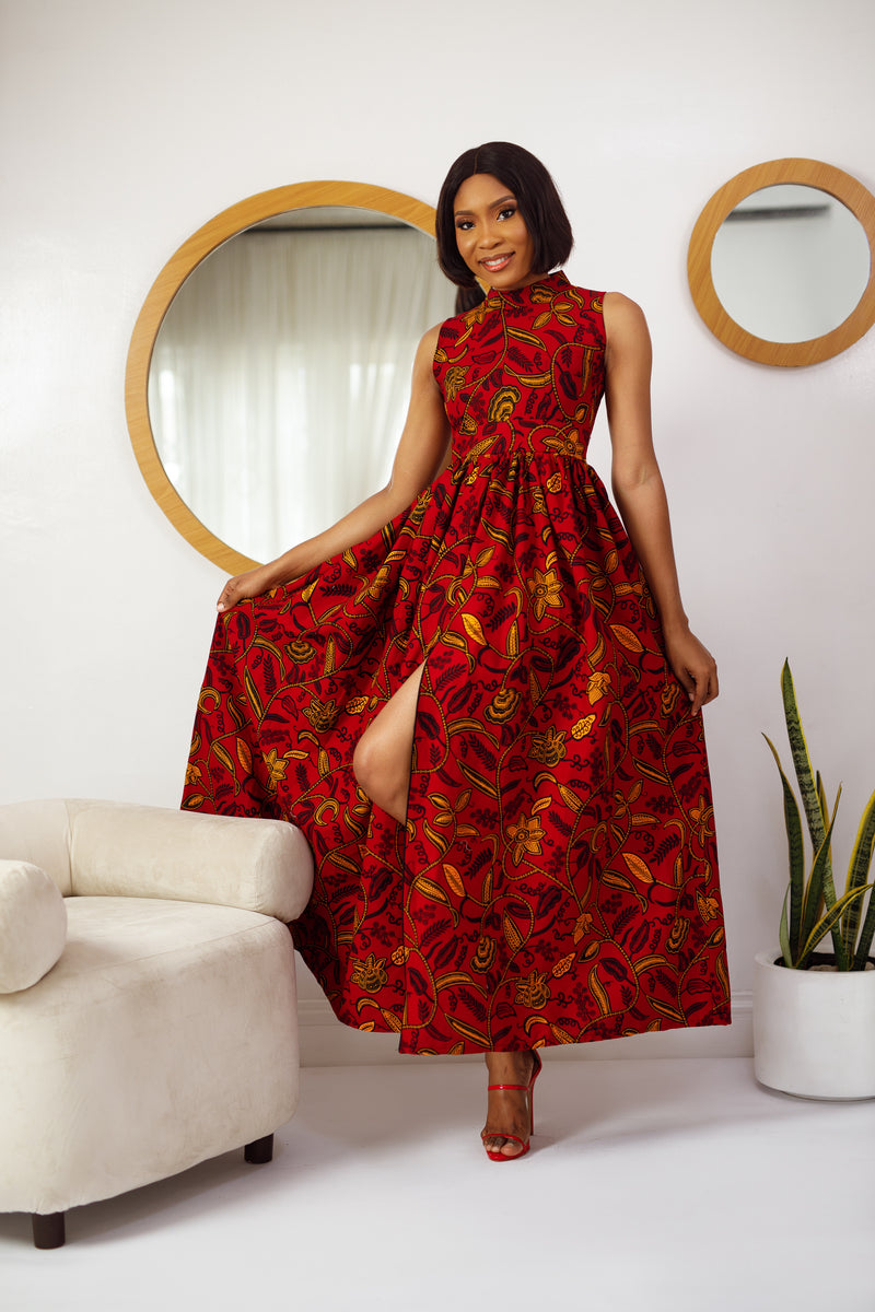 sleeveless turtleneck maxi dress The Andamane