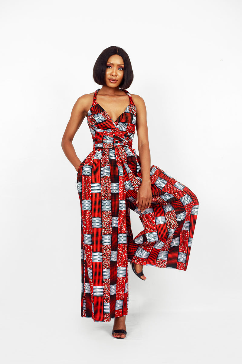 African Print Bisa Infinity Jumpsuit