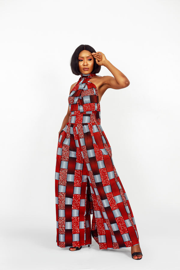 African Print Bisa Infinity Jumpsuit