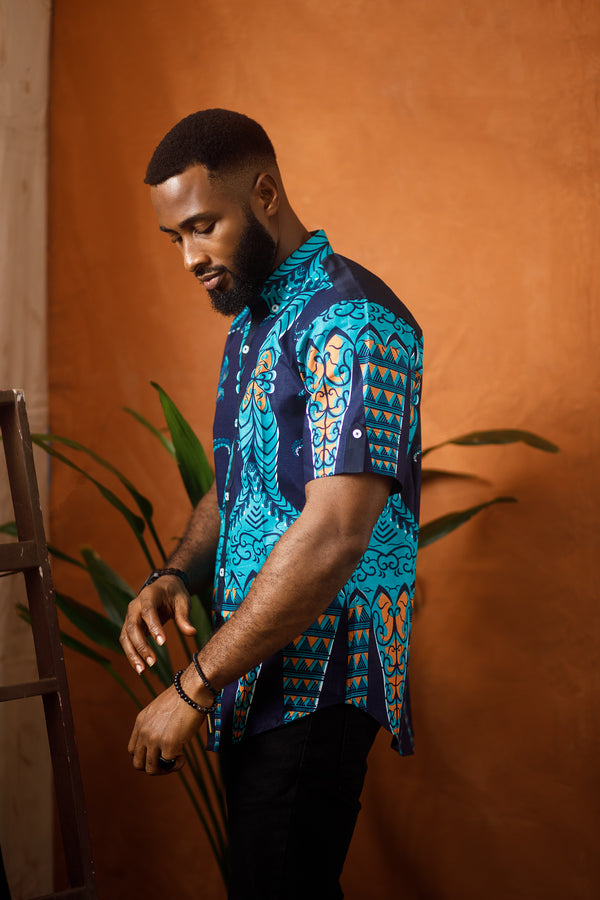 DEMBE SHORT SLEEVE AFRICAN PRINT SHIRT