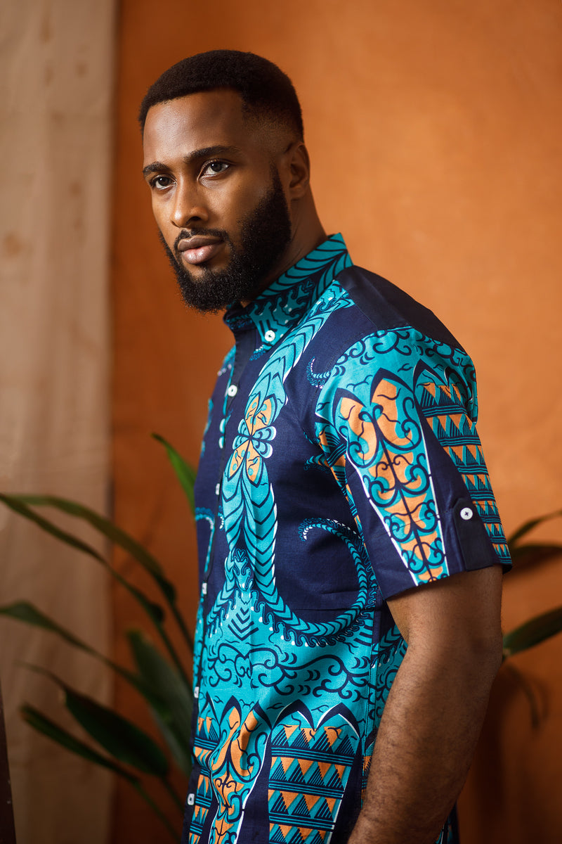 DEMBE SHORT SLEEVE AFRICAN PRINT SHIRT