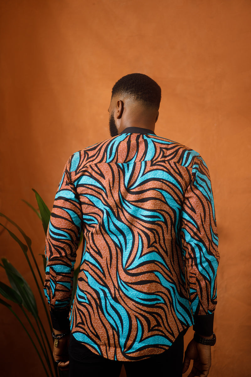 DUKA LONG SLEEVE AFRICAN PRINT SHIRT