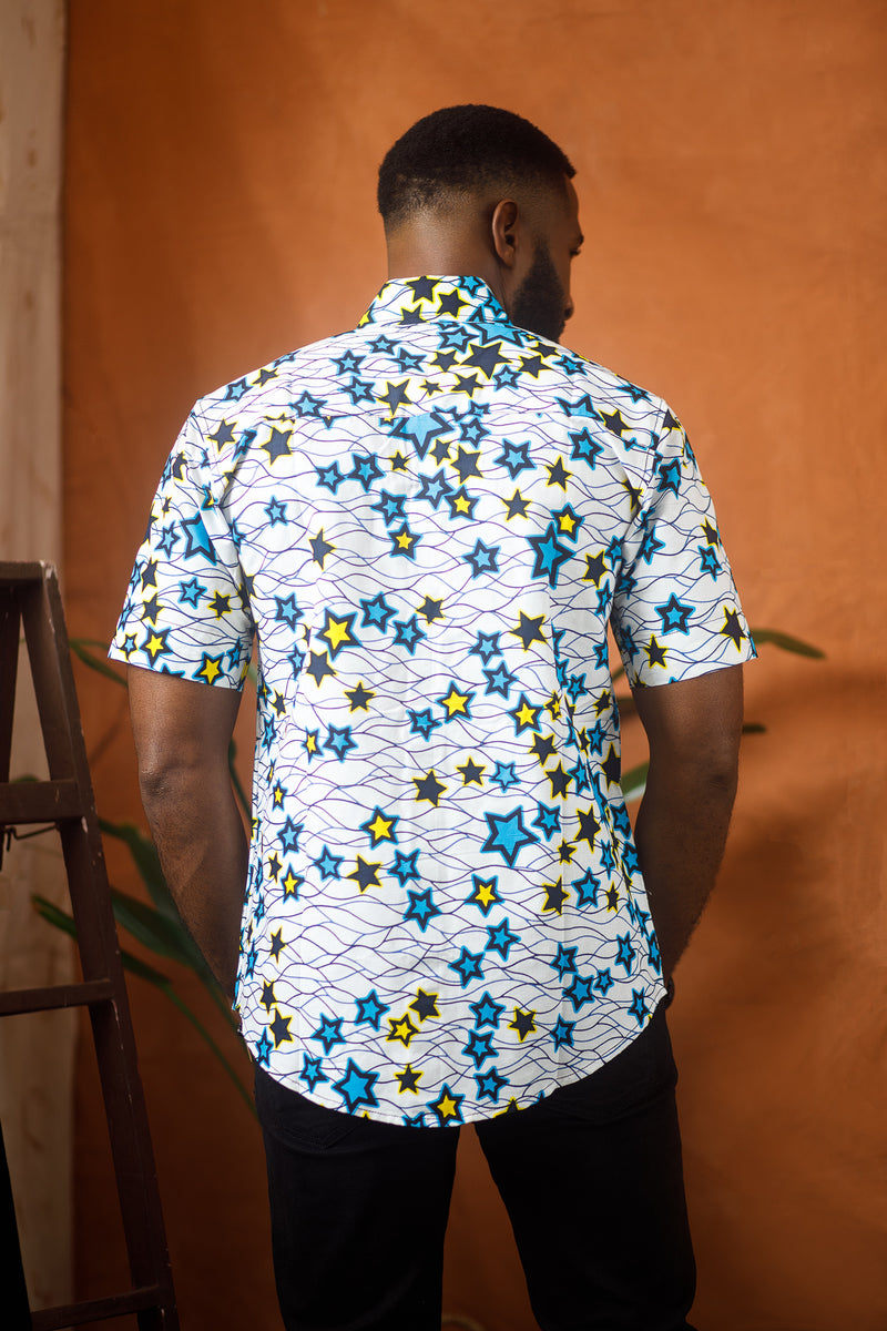 ALAFIN SHORT SLEEVE AFRICAN PRINT SHIRT