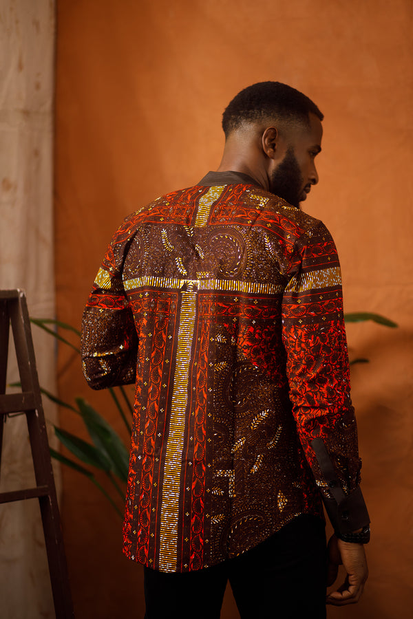 LENCHO LONG SLEEVE AFRICAN PRINT SHIRT