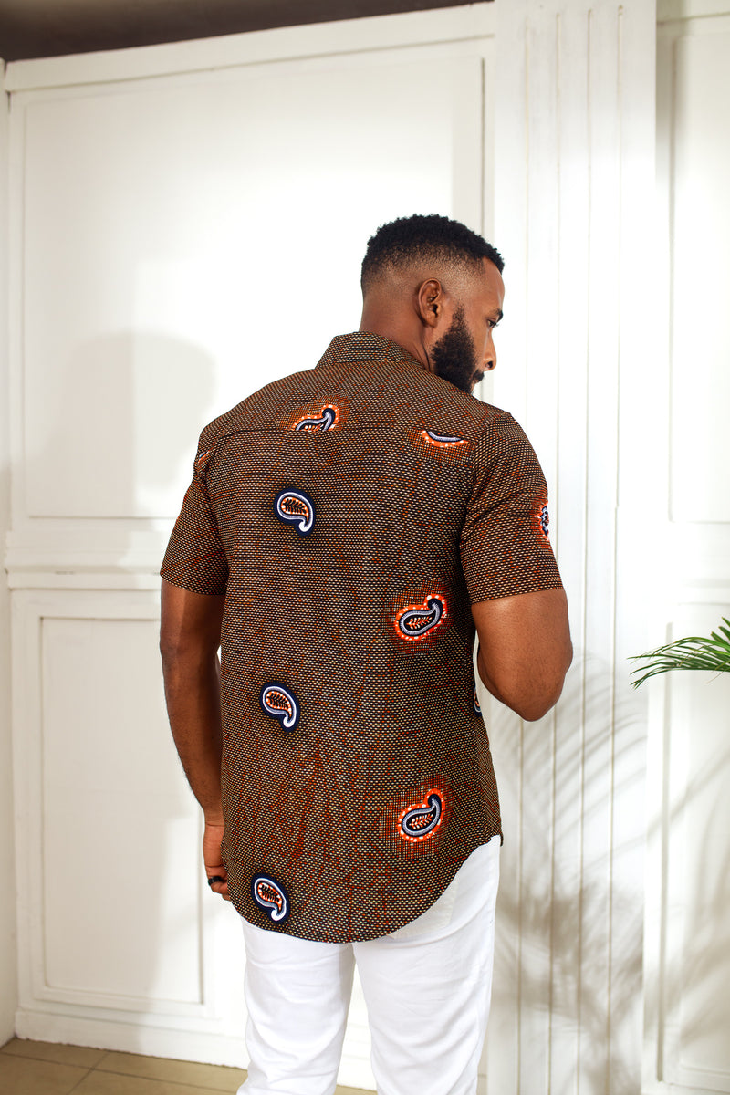 African Print Osiris Short Sleeve Shirt