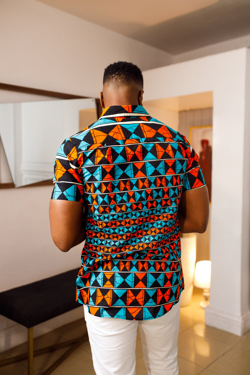 African Print Lagina Short Sleeve Shirt