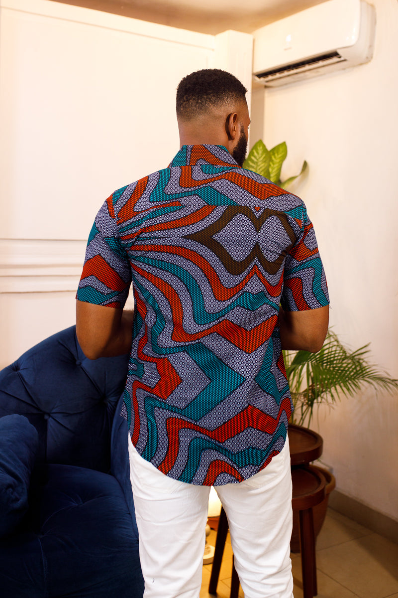 African Print Faraji Short Sleeve Shirt