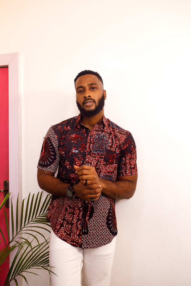 African Print Yared Short Sleeve Shirt