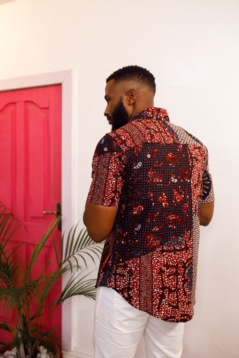 African Print Yared Short Sleeve Shirt