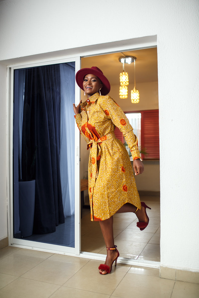 African Ankara Tadala Shirt Dress