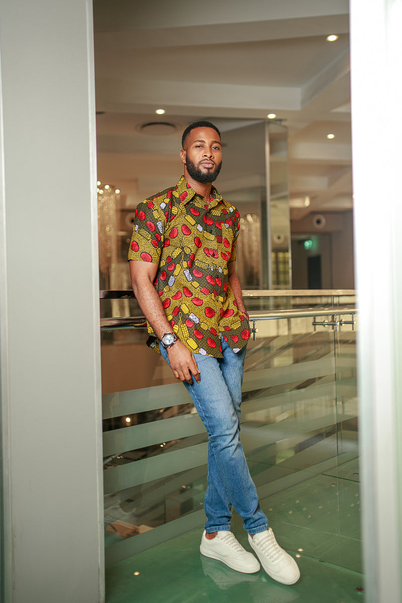 THE AFRICAN ANKARA  CHIKA SHORT SLEEVE SHIRT