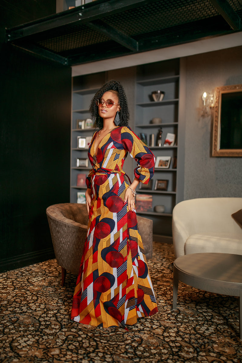 African Ankara Alora Wrap Dress