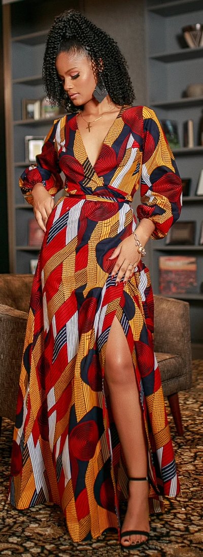 African Ankara Alora Wrap Dress