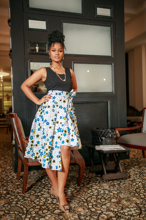 African Ankara Hanuni Skirt