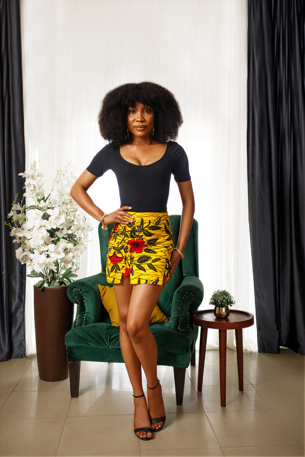 African Print Muwali Mini Skirt