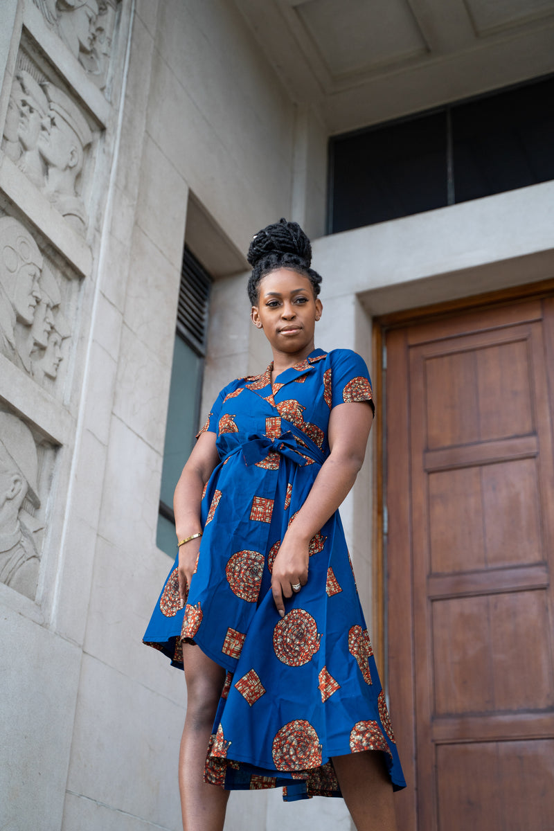 African Print Niyah Wrap Dress