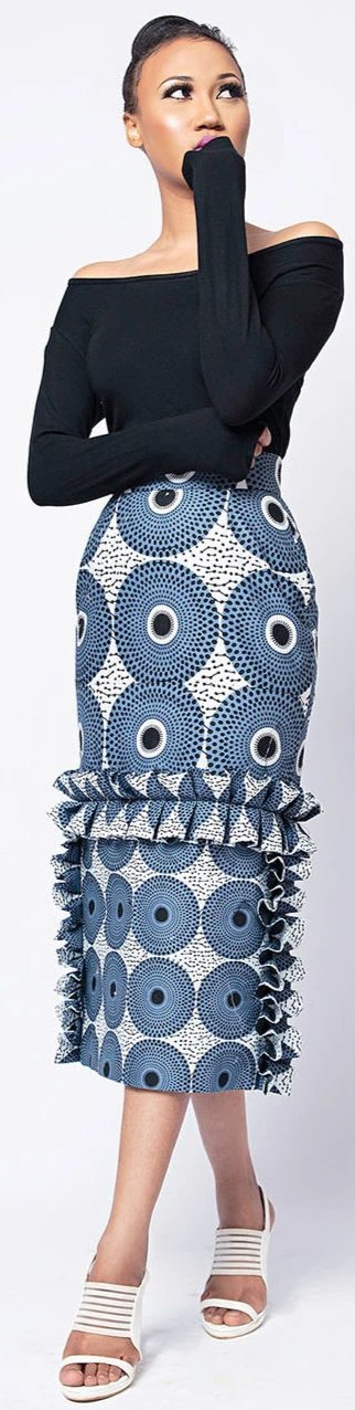 African Print Rul Skirt