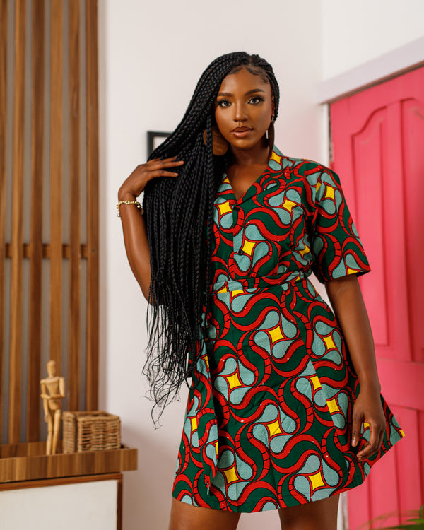 African Print Savvee Wrap Skirt