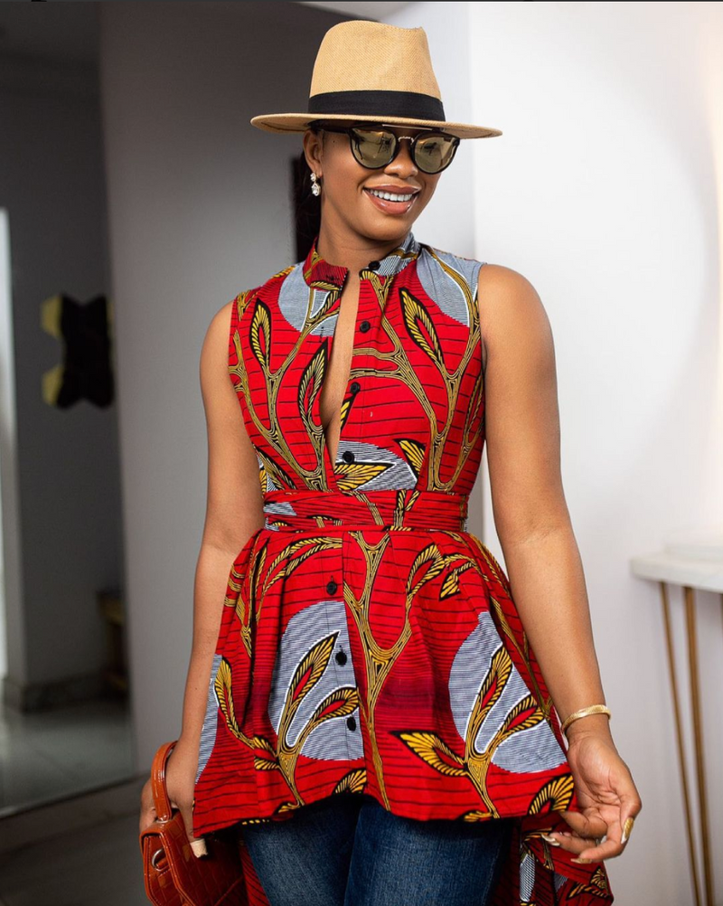 African Print Abeba Hi Low Dress