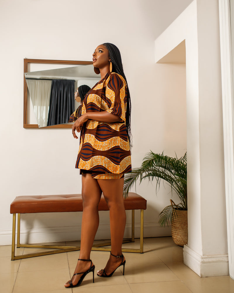 African Print Yafit Kimono & Pant Set