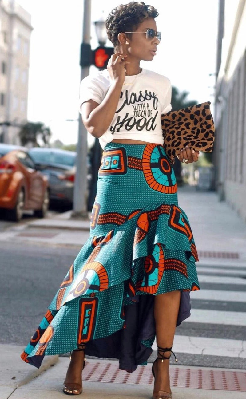 African Print Zila Skirt